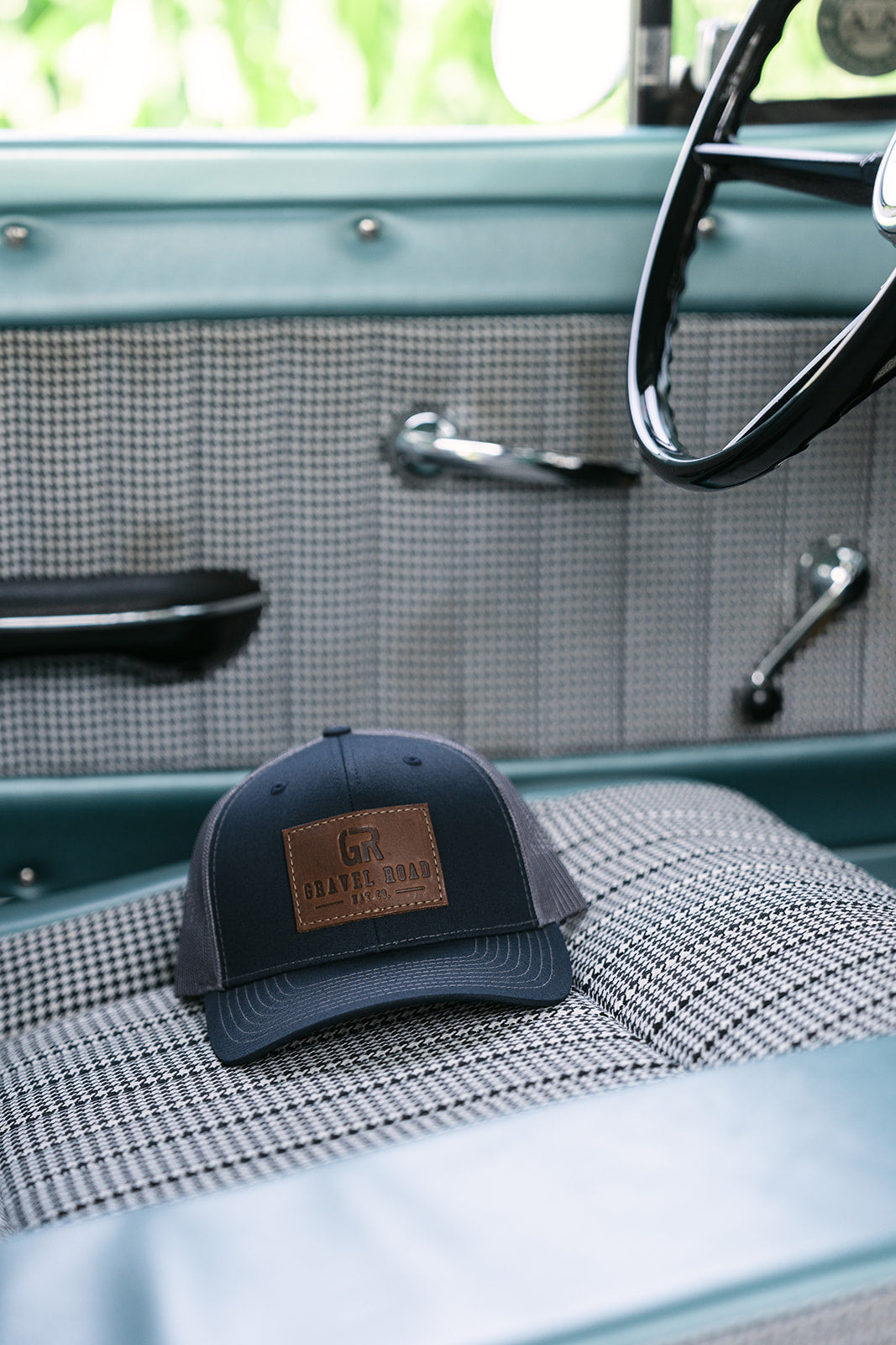 Snapback Leather Debossed Patch Hat