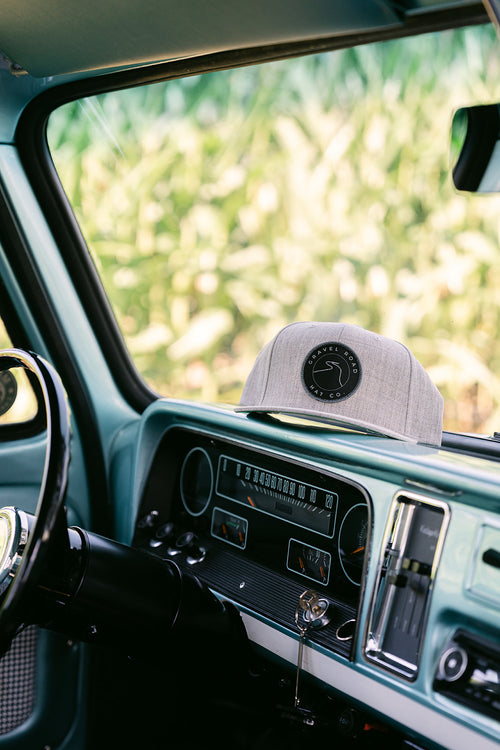 Flatbill Snapback Woven Patch Hat