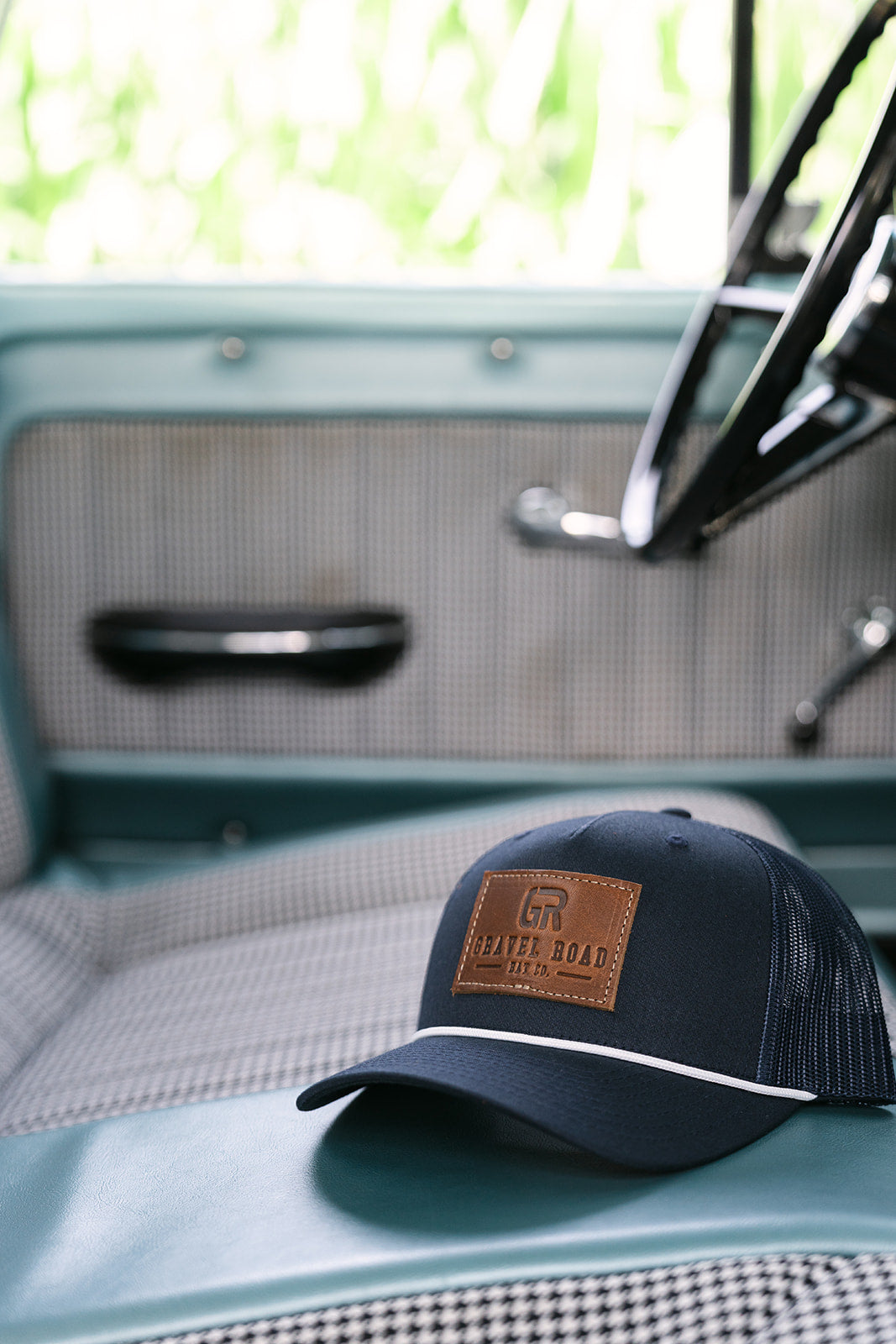 Snapback Debossed Leather Patch Rope Hat