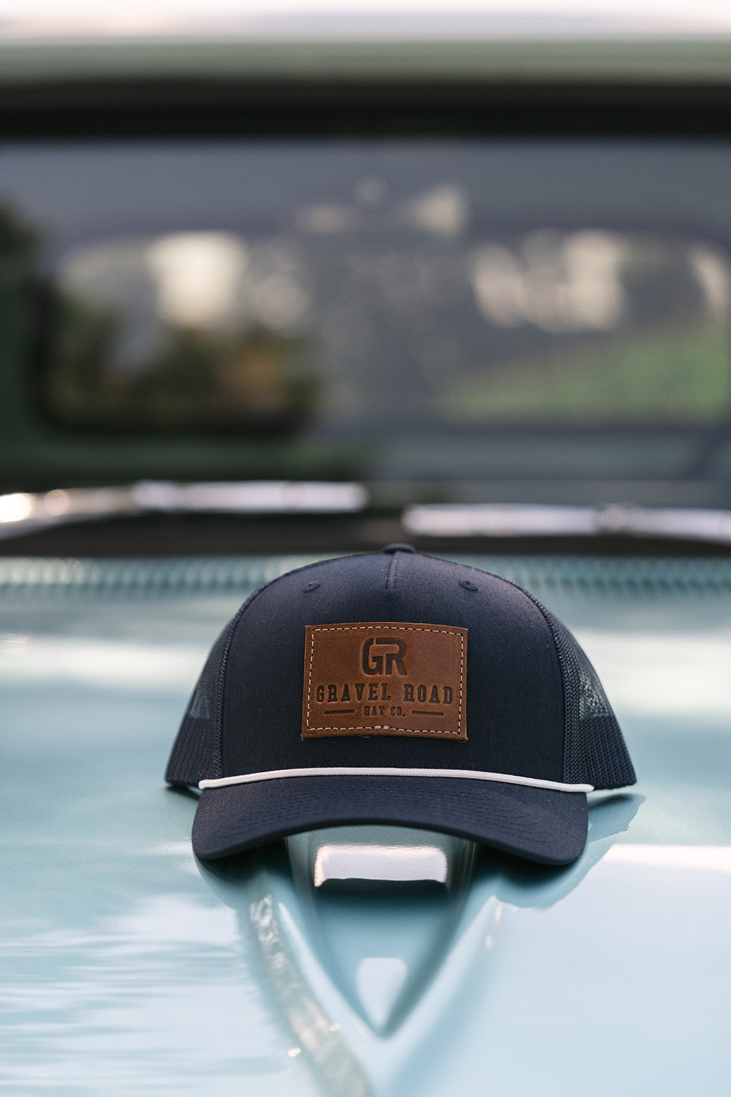 Snapback Debossed Leather Patch Rope Hat